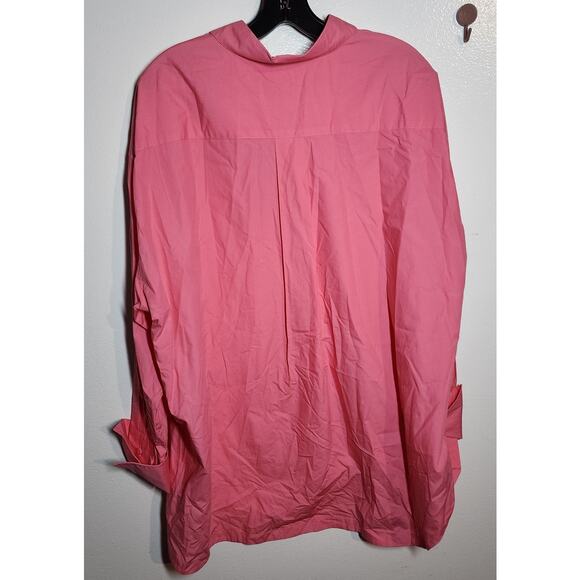 THE ATTICO Diana Shirt Cotton Poplin Cut Out Button Down in 266 Hot Pink Barbie - Picture 5 of 14